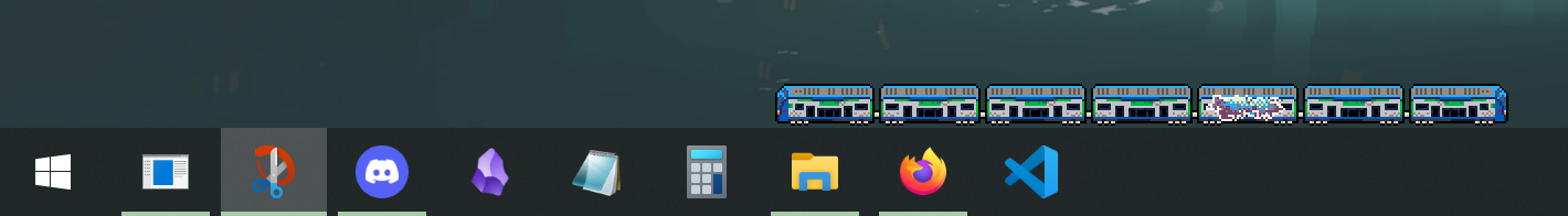 Capture d'écran d'un train passant sur mon bureau